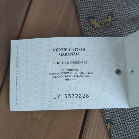 Emporio Armani Rickshaw Silk Blend Tie Made in Italy - Picture 7 of 7